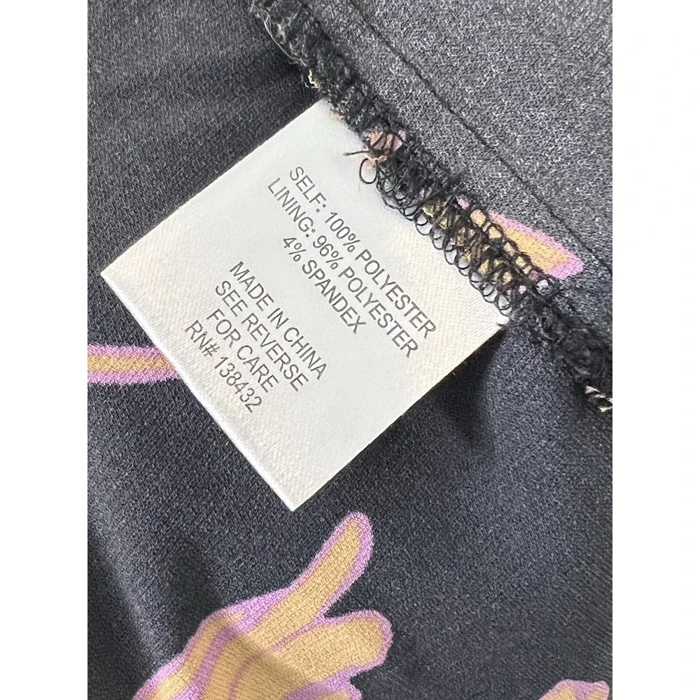ModCloth Jumpsuit Women Plus 1x Black Floral Wide Leg‎ Orange Pink Spring Casual